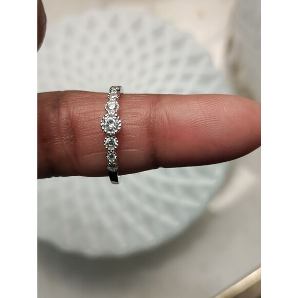 925 Sterling Silver Ring Cubic Zirconia Ring CZ Engagement Promise Ring - Picture 1 of 6